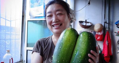 商州：一对孪生西葫芦惹人好奇