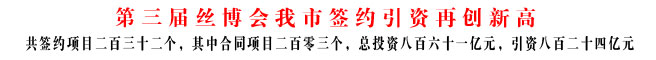 第三届丝博会我市签约引资再创新高