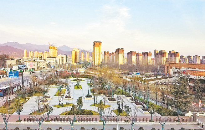 商洛城市街景——马莲峪街区广场