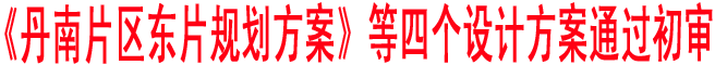 《丹南片区东片规划方案》等四个设计方案通过初审