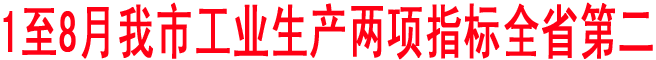 1至8月我市工业生产两项指标全省第二
