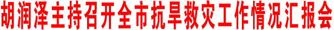 胡润泽主持召开全市抗旱救灾工作情况汇报会