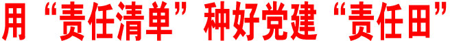 用“责任清单”种好党建“责任田”