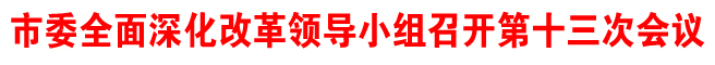 市委全面深化改革领导小组召开第十三次会议