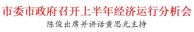市委市政府召开上半年经济运行分析会