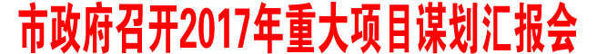 商洛市政府召开2017年重大项目谋划汇报会