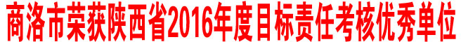 商洛市荣获陕西省2016年度目标责任考核优秀单位