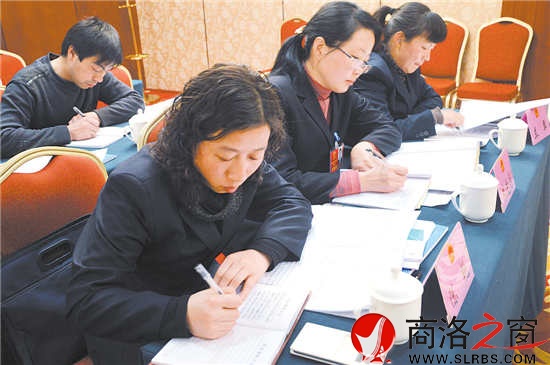 柞水团代表正在认真撰写建议。 （记者 李敏 费翔 摄）