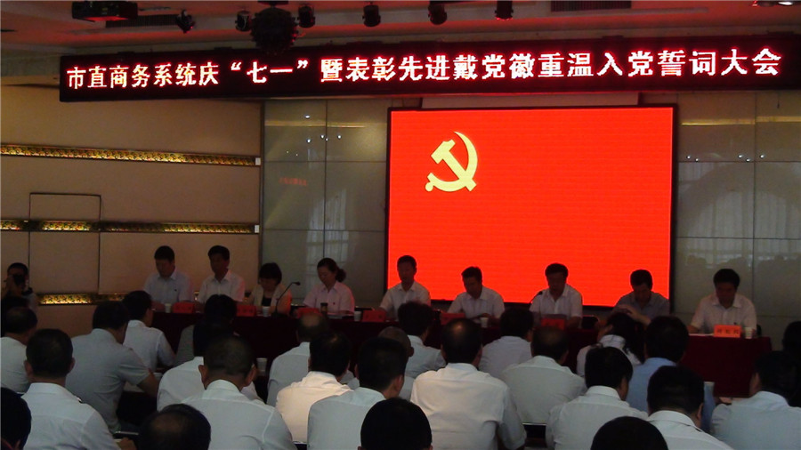 商务系统召开庆“七一”暨表彰先进·戴党徽·重温入党誓词大会
