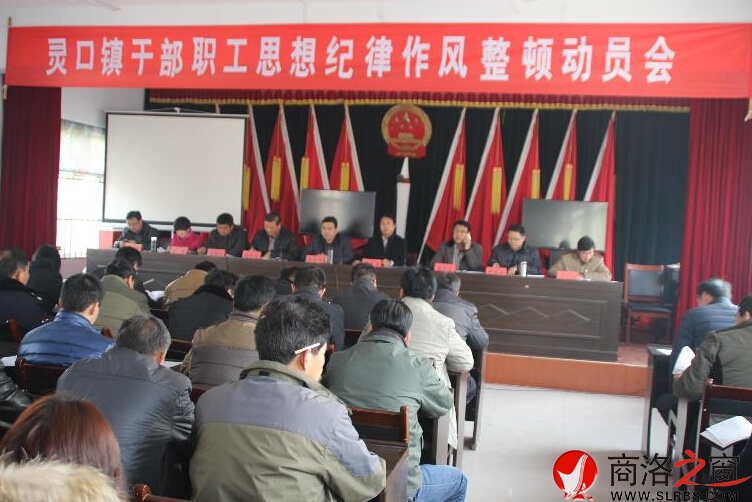 灵口镇召开干部思想纪律作风整顿会一角