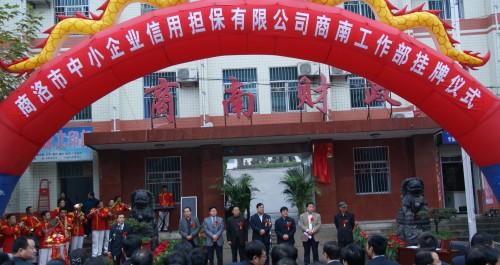 市中小企业信用担保有限公司商南工作部挂牌成立