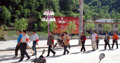 商南十里坪镇组建“红袖章”联防队