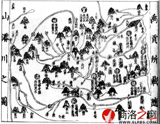 《禹贡》所载九州山川形势图，雕版墨印，宋代。