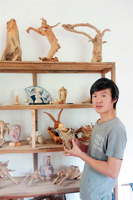 大学生根雕达人